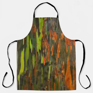 Delantal Pintura abstracta verde, naranja y negra