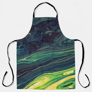 DELANTAL PINTURA ABSTRACTA VERDE Y NEGRA