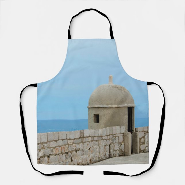 Delantal Pintura acuarela del muro de la ciudad de Dubrovni (Anverso)