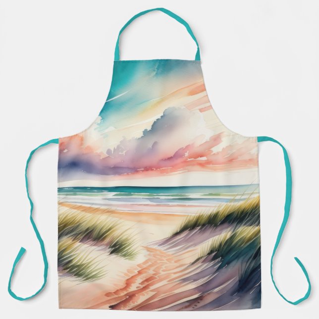 Delantal Pintura acuática de la playa (Anverso)
