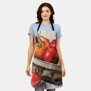 Delantal Pintura acuática de una cesta vegetal