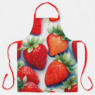 Delantal Pintura al acuarela de fresas