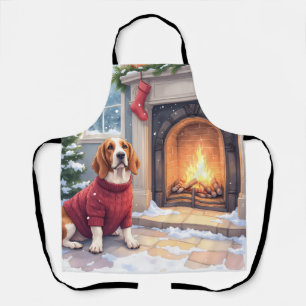 Delantal Pintura al agua Basset Hound Chimenea Acogedora Na