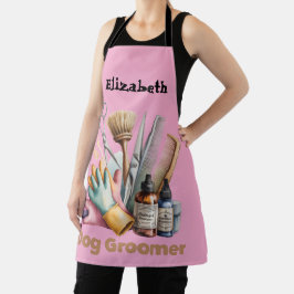 Delantal Pintura al aguarela personalizada para peluquero d