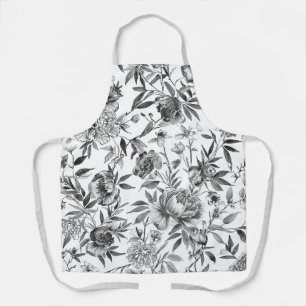 Delantal Pintura botánica floral de acuarela Chinoiserie