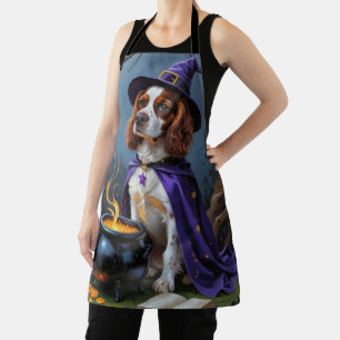 Delantal Pintura caprichosa de Halloween con perro Brittany