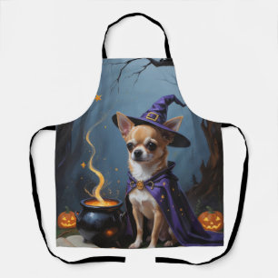 Delantal Pintura caprichosa de Halloween con perro Chihuahu