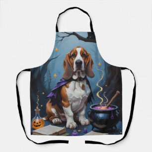 Delantal Pintura caprichosa de Halloween de perro Basset Ho