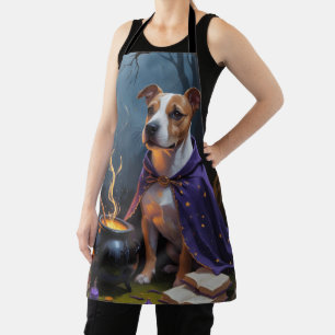Delantal Pintura caprichosa de Halloween de perro Bull Terr