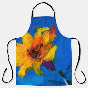 Delantal Pintura de aceite de textura de flores, flujo silv