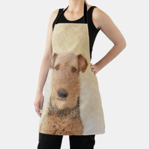 Delantal Pintura de Airedale Terrier - Arte original y boni