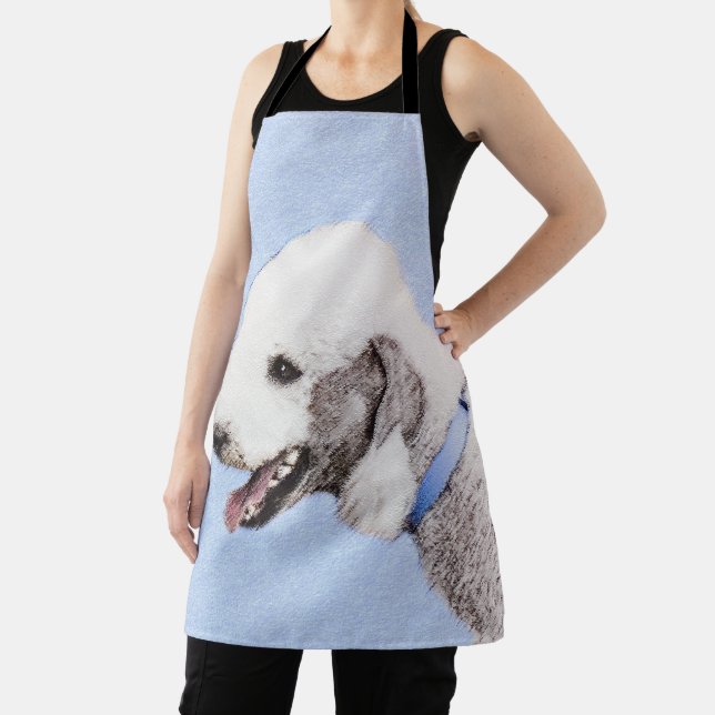 Delantal Pintura de Bedlington Terrier - Original Perro Art (in situ)