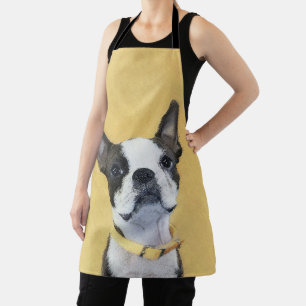 Delantal Pintura de Boston Terrier - Arte de Perro Original