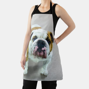 Delantal Pintura de bulldog - Arte de perros original y lin