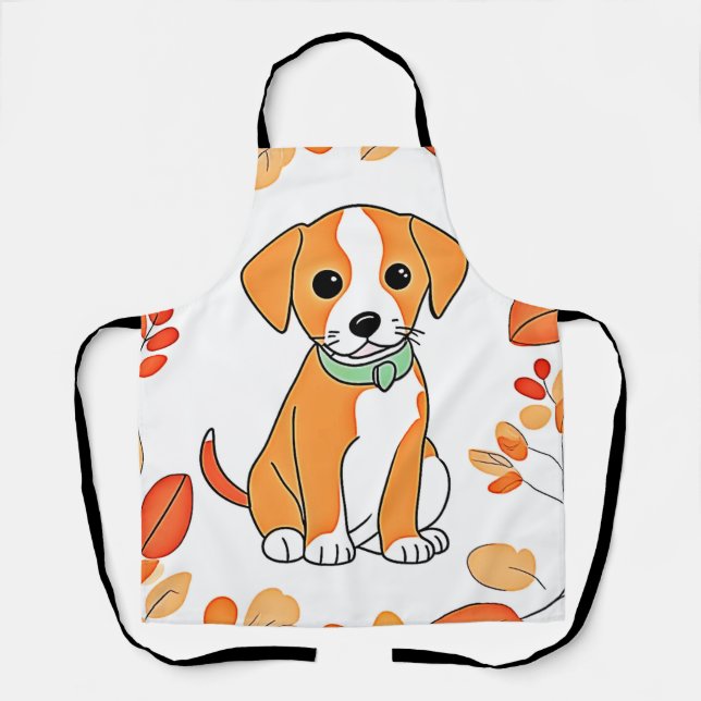 Delantal Pintura de caída de cachorro (Anverso)