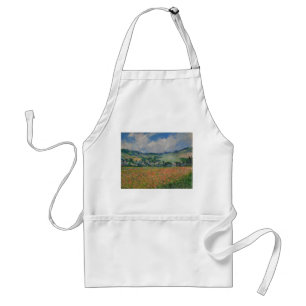 Delantal Pintura de Claude Monet, campo de adormidera en Gi