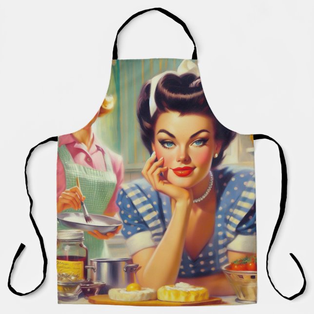 Delantal Pintura de cocina retro (Anverso)