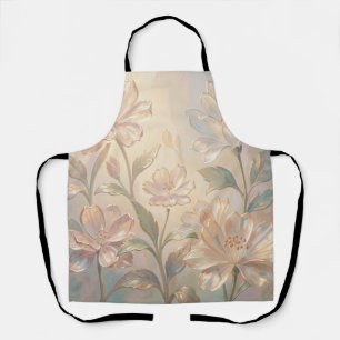 Delantal Pintura de Floración Floral Suave al Pastel