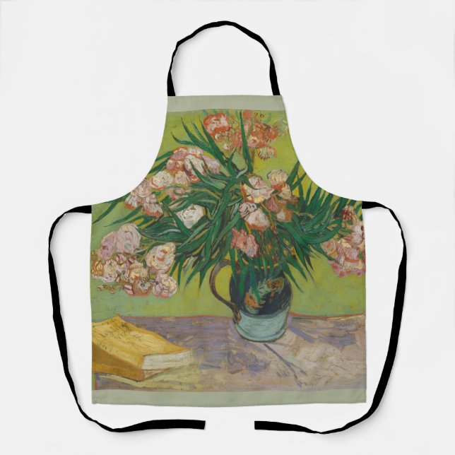 Delantal Pintura de flores de adelfa de Vincent Van Gogh (Anverso)