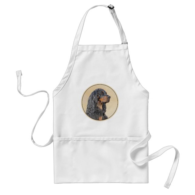 Delantal Pintura de Gordon Setter - Arte de Perro Original. (Frente)
