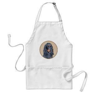 Delantal Pintura de Gordon Setter - Arte de Perro Original.