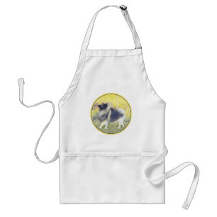 Delantal Pintura de Keeshond Aspen - Arte Perro Original Cu