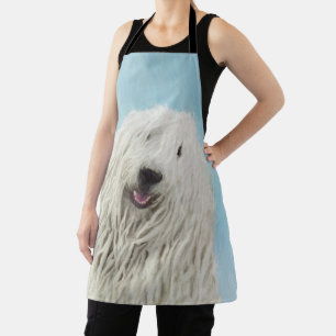 Delantal Pintura de Komondor - Arte de Perro Original Lindo