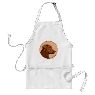 Delantal Pintura de Labrador Recuperador (Chocolate) - Arte
