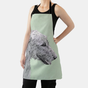 Delantal Pintura de lobo irlandesa - Arte de perro original