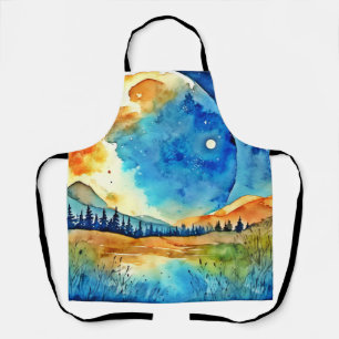 Delantal Pintura de luna llena