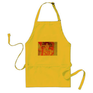 Delantal Pintura de mujer roja con serpiente de oro de Gust