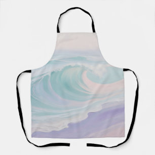 Delantal Pintura de Ola Oceánica en Pastel