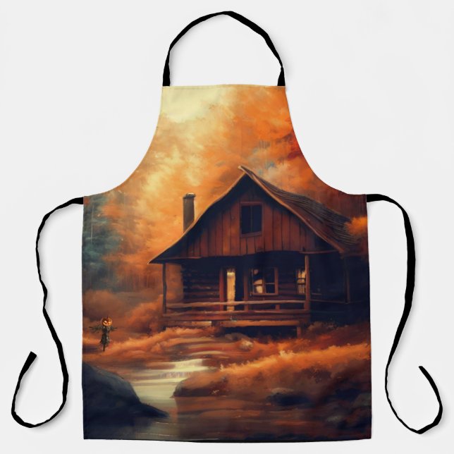 Delantal pintura de otoño/rustica/Halloween (Anverso)