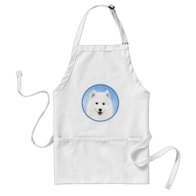 Delantal Pintura de pimienta de Samoyed - Arte Perro Origin (Frente)