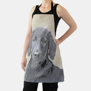 Delantal Pintura de Retriever de Pelo Plano - Arte de Perro