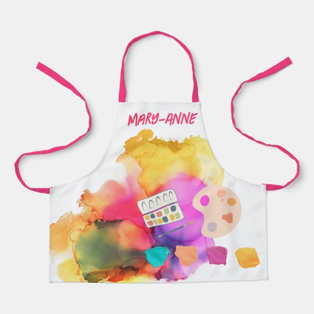 Delantal Pintura de salpicadura de Pequeño Artista (Anverso)