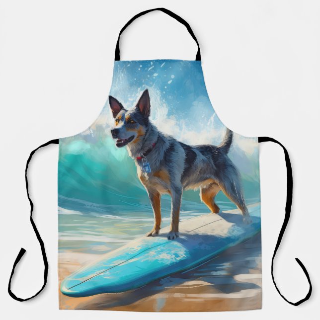 Delantal Pintura de surf Blue Heeler Beach (Anverso)