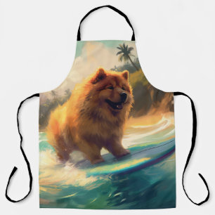 Delantal Pintura de surf en la playa de Chow Chow