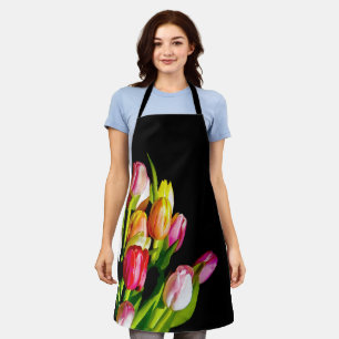 Delantal Pintura de tulipán - Arte de flores original