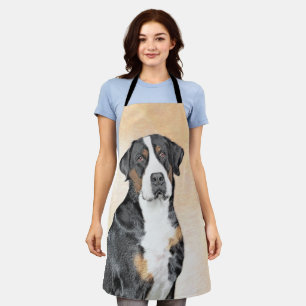 Delantal Pintura del perro de montaña suizo grande - Arte o