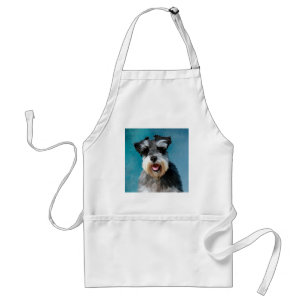 Delantal Pintura en Acuarela de Schnauzer Miniatura