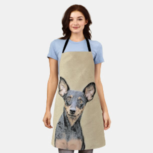 Delantal Pintura en miniatura de Pinscher Cute arte origina
