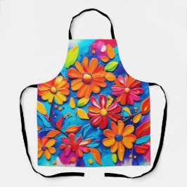 Delantal Pintura floral alegre