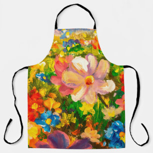 Delantal Pintura Glade de grandes flores silvestres colorid