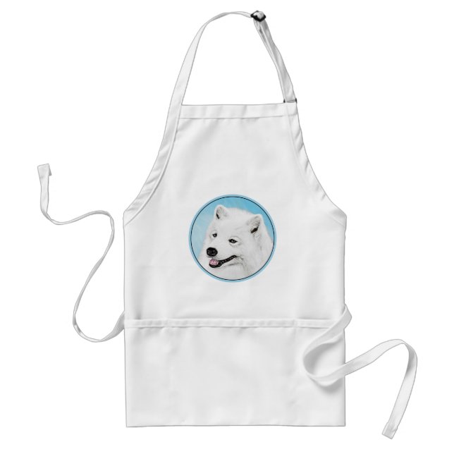 Delantal Pintura Samoyed - Arte Perro Original Cuto (Frente)