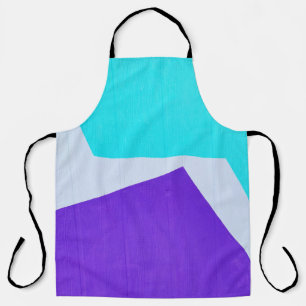 Delantal pintura verde azulada, blanca y violeta