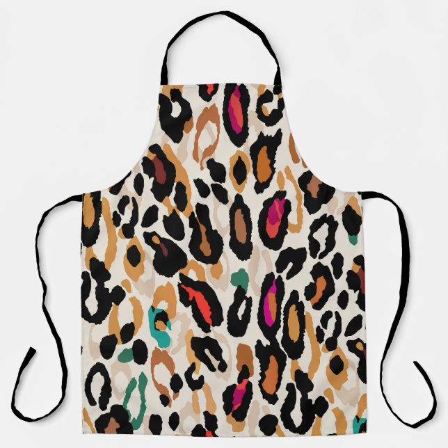 Delantal Pinturas de animales vivos de leopardo (Anverso)