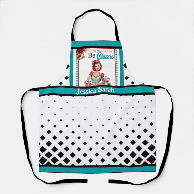 Delantal Pinup azul clásico_ Be Classic (Anverso)