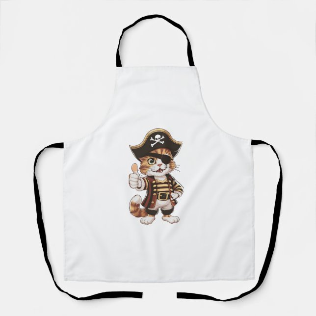 Delantal Pirate Gato Gato amante Parche de ojos Gasparilla (Anverso)