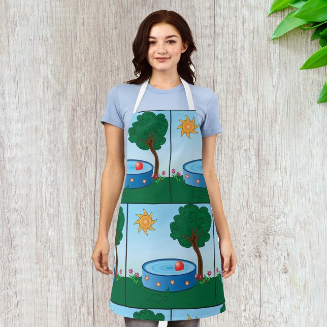 Delantal Piscina infantil bajo un árbol (Subido por el creador)